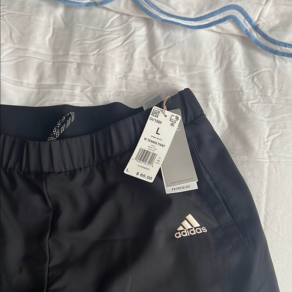 Adidas Black Sweatpants with Elastic Waistband